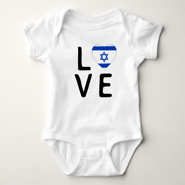 Liebe - israelische Flagge Baby Strampler (Vorderseite)