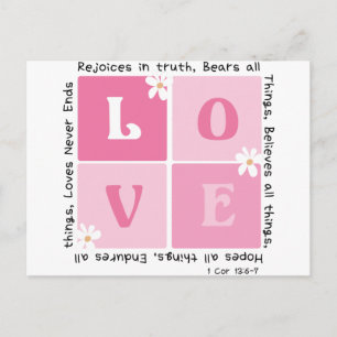 Liebe ist... 1 Cor 13:6-7 Postkarte