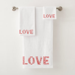 Liebe ist... 1 Korinther 13:4-8 Bibelverse Badhandtuch Set