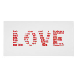 Liebe ist... 1 Korinther 13:4-8 Bibelverse Poster