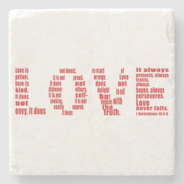 Liebe ist... 1 Korinther 13:4-8 Bibelverse Steinuntersetzer