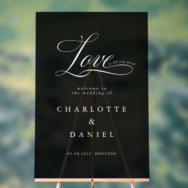 Liebe ist alles, was du brauchst! Elegant, Hochzei Acrylschild (Neutral)