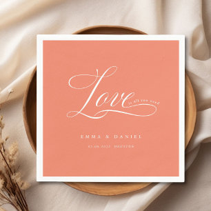 Liebe ist alles, was du brauchst! Elegant, Hochzei Serviette