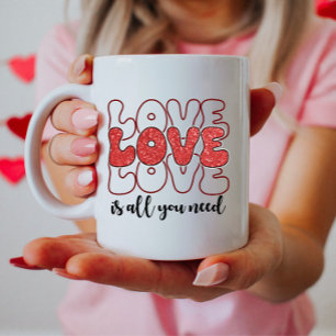 Liebe ist alles, was du brauchst, Glitzernde Valen Kaffeetasse