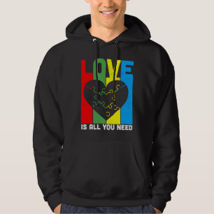 Liebe ist alles, was man für Autismus Herzpuzzle b Hoodie