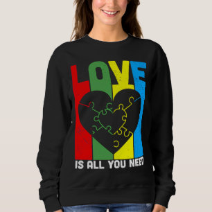 Liebe ist alles, was man für Autismus Herzpuzzle b Sweatshirt