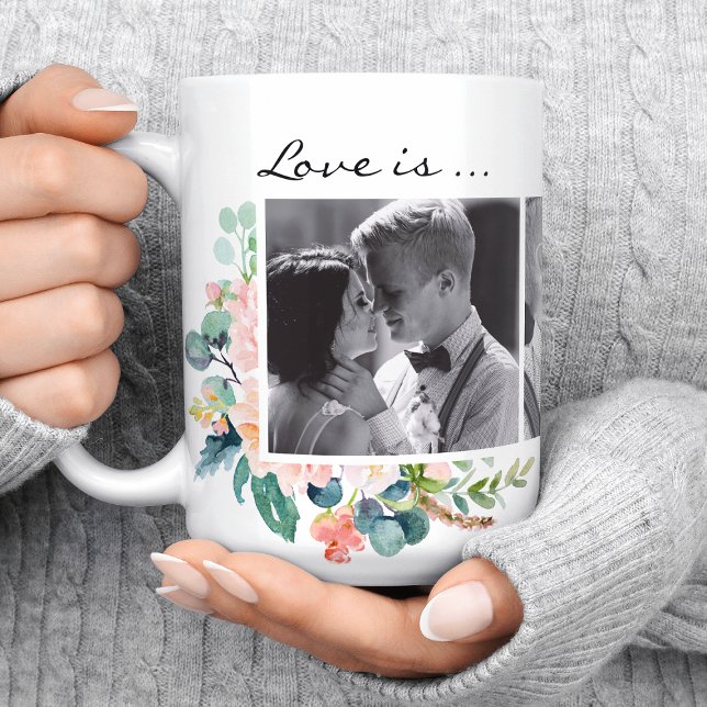 Liebe ist alles, was Sie brauchen Blumenpaare Foto Kaffeetasse (Von Creator hochgeladen)