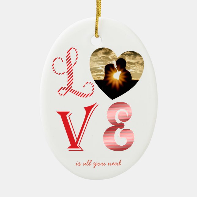 Liebe ist alles, was Sie brauchen New Family Weihn Keramik Ornament (Vorne)