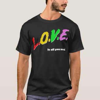Liebe ist alles, was Sie brauchen Rainbow Retro Ty T-Shirt