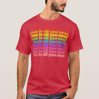 Liebe ist alles, was Sie brauchen Rainbow Retro Ty T-Shirt