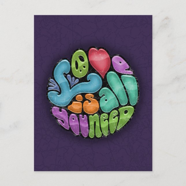 Liebe ist alles, was Sie brauchen - rnd Postkarte (Vorderseite)