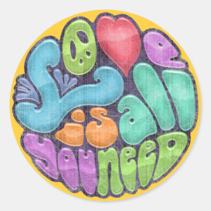 Liebe ist alles, was Sie brauchen - rnd Runder Aufkleber