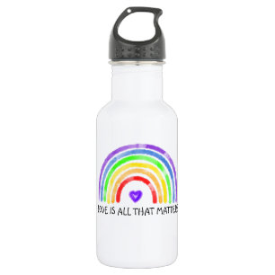 Liebe ist alles, was zählt Rainbow LGBTQIA+ Edelstahlflasche