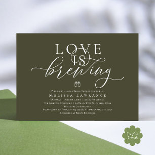 Liebe ist am Brodeln Elegante Schrift Bridal Showe Einladung