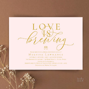 Liebe ist am Brodeln Elegante Schrift Bridal Showe Einladung