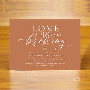 Liebe ist am Brodeln Elegante Schrift Bridal Showe Einladung