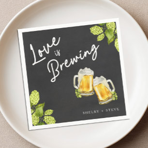 Liebe ist am Brodeln Verlobungsfeier Cocktail Serv Serviette