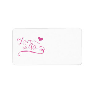 Liebe ist am Tag Luft-heißes Rosavalentines Adressaufkleber