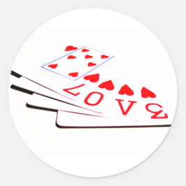 Liebe ist auf den Karten Runder Aufkleber