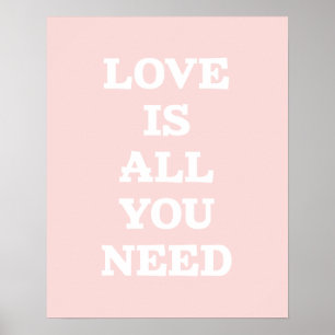 Liebe ist - Baby Pink Inspiration Zitat Poster