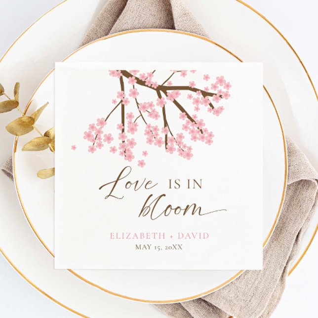 Liebe ist bei Hochzeiten von Blumenzwiebeln Serviette (Von Creator hochgeladen)