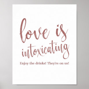 Liebe ist berauschende Rose Gold Glitzer 8x10 Zeic Poster