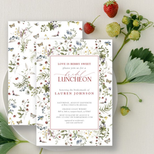 Liebe ist Berry Sweet Elegante Floral Bridal Lunch Einladung (Bridal Luncheon Invitation!)