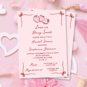 Liebe ist Berry Sweet Pink Coquette Brautparty Einladung