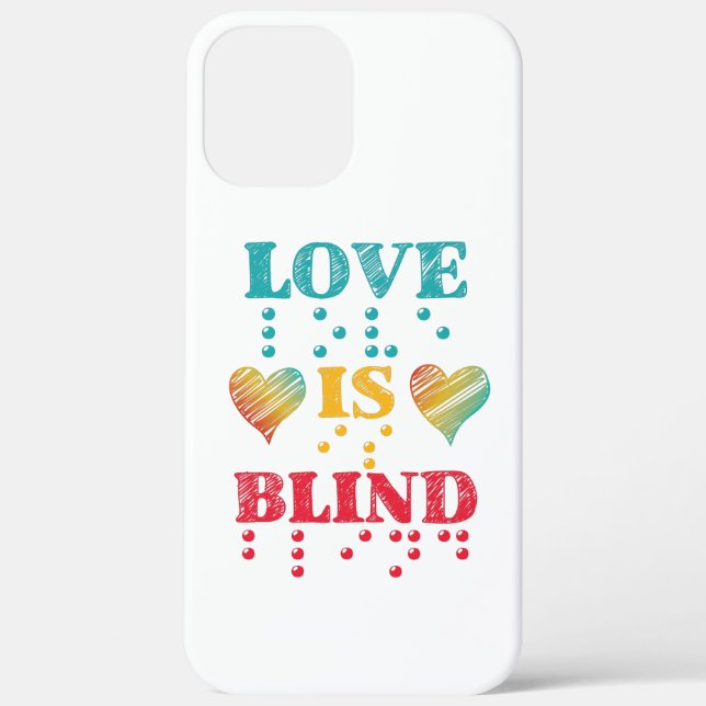 Liebe ist Blind Braille Hearts Case-Mate iPhone Hülle (Rückseite)