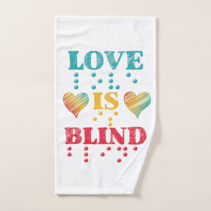 Liebe ist Blind Braille Hearts Handtuch