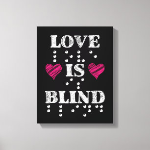 Liebe ist Blind Braille Hearts Leinwanddruck