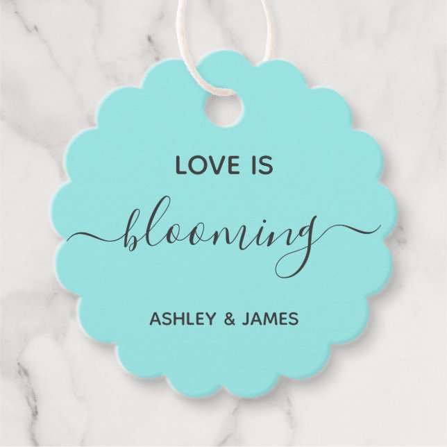 Liebe ist blühende Gastgeschenk Hochzeit oder Dusc Geschenkanhänger (Vorderseite)