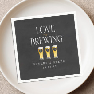 Liebe ist Brauen Bier-Them Engagement Party Servie Serviette