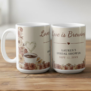 Liebe ist Brauen Braune Florale Herzliche Hochzeit Kaffeetasse