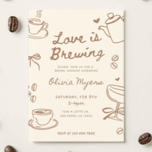 Liebe ist Brauen Brautparty-Einladung: Kaffee Einladung