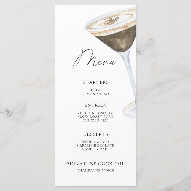 Liebe ist Brauen Brautparty Menü Menükarte (Vorderseite)