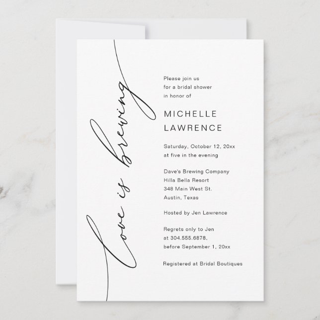 Liebe ist Brauen, Brautparty Party Feier Einladung (Vorderseite)