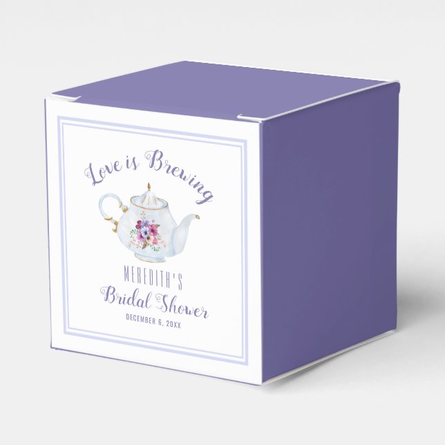 Liebe ist Brauen Bridal Tee Party Geschenkschachtel (Vorderseite)