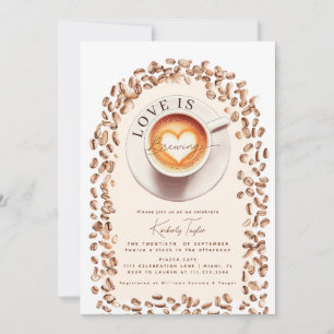 Liebe ist Brauen Coffee Cup Herz Junggesellinnenab Einladung