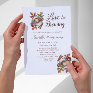 Liebe ist Brauen Herbst-Kaffee-Brautjungfern-Party Einladung