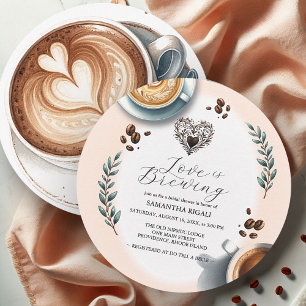 Liebe ist Brauen Kaffee Junggesellinnen-Abschied R Einladung