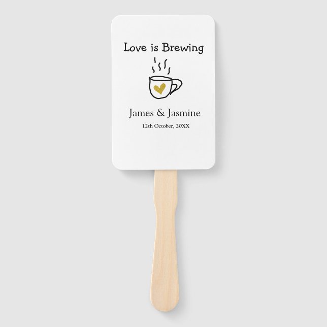 Liebe ist Brauen Kaffee Tasse Gold Herznamen Fächer (Vorderseite)