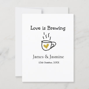 Liebe ist Brauen Kaffee Tasse Gold Herznamen Postkarte