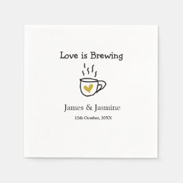 Liebe ist Brauen Kaffee Tasse Gold Herznamen Serviette