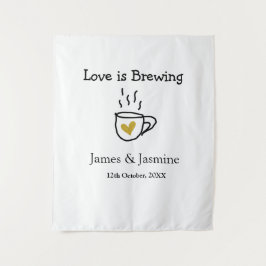 Liebe ist Brauen Kaffee Tasse Gold Herznamen Wandteppich
