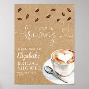 Liebe ist Brauen Rustikale Hochzeitsdusche Willkom Poster