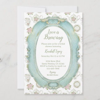 Liebe ist Brauen Vintage-Tea Brautparty  Einladung