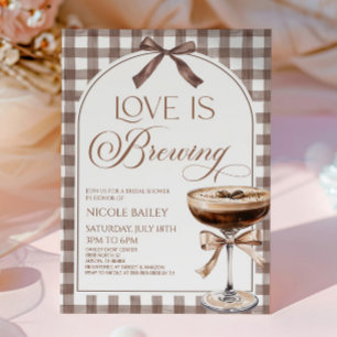 Liebe ist Brauend Expresso Martini Schleife Brautp Einladung