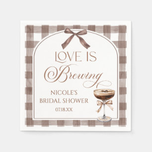 Liebe ist Brauende Expresso Martini Schleife Braut Serviette