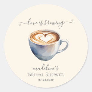 Liebe ist Brauende Kaffee Brautparty Runder Aufkleber